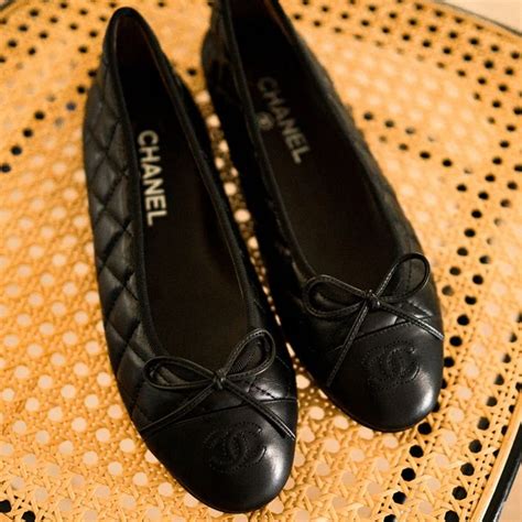 chanel ballerinas online|Chanel ballerina flats black.